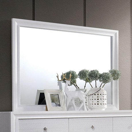 Chrissy White Mirror - Furniture World