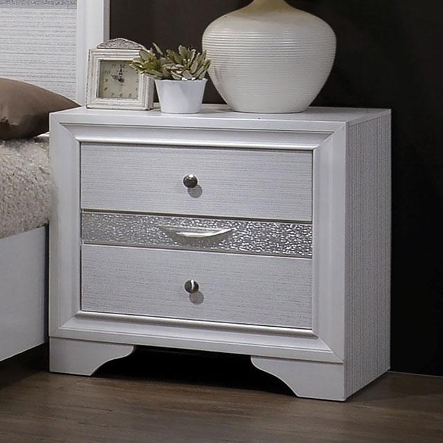 Chrissy White Night Stand - Furniture World