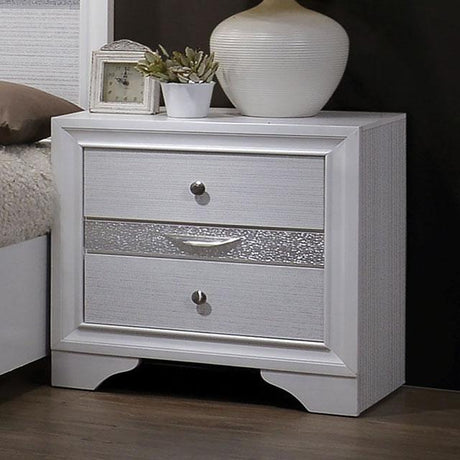 Chrissy White Night Stand - Furniture World