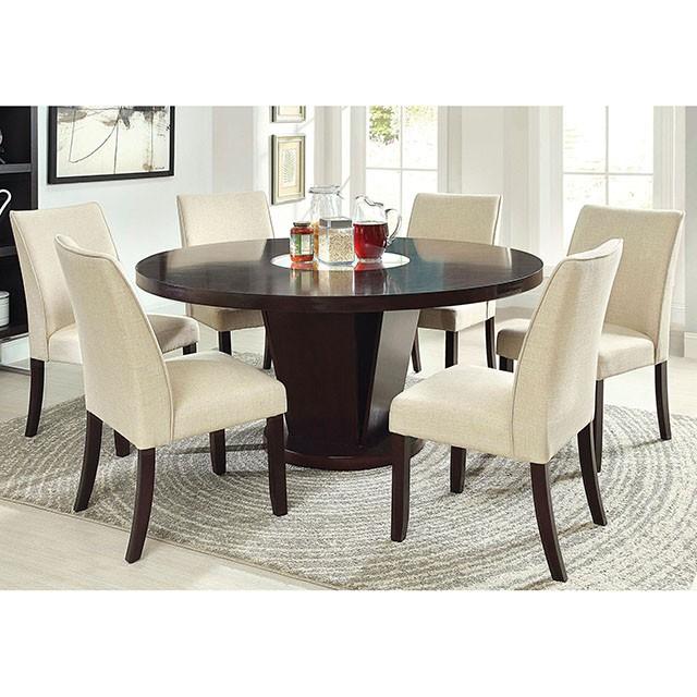 Cimma Espresso Round Dining Table - Furniture World