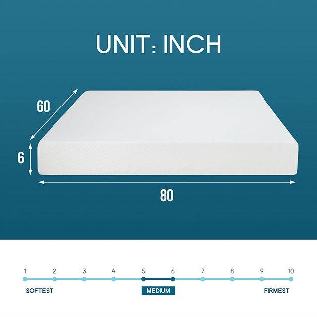 Artemisia 6" Memory Foam Mattress White - Furniture World