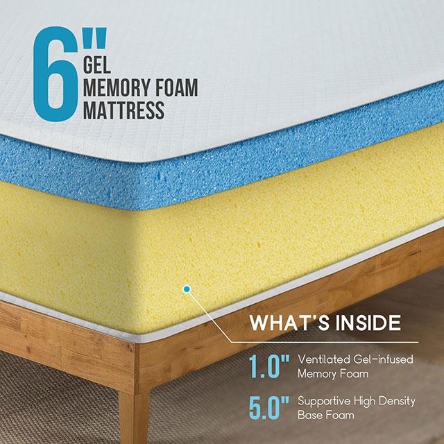Artemisia 6" Memory Foam Mattress White - Furniture World