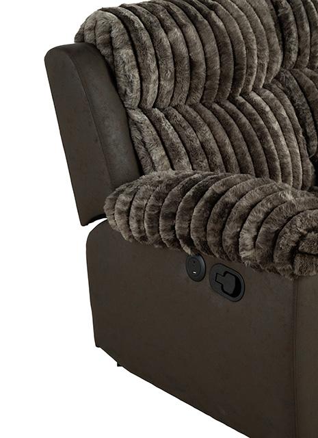 Dionysus Manual Reclining Sofa Brown - Furniture World