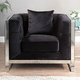 EVADNE Chair w/ Pillow, Black - Furniture World