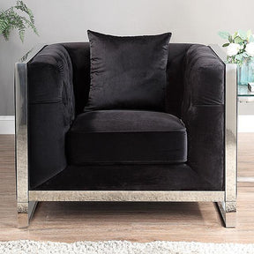 EVADNE Chair w/ Pillow, Black - Furniture World