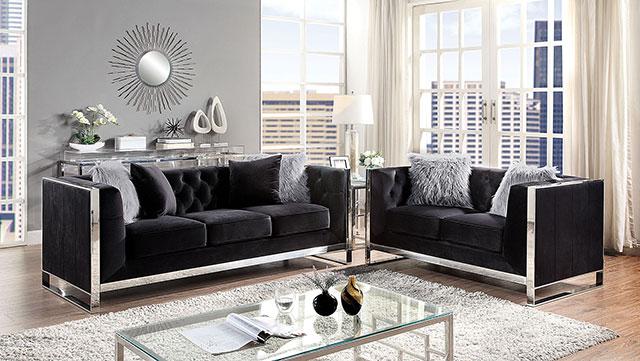 EVADNE Chair w/ Pillow, Black - Furniture World