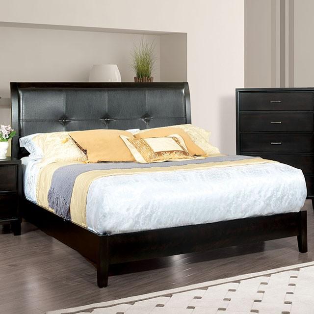 Enrico Full Queen Bed Brown, Black, & Cherry - Furniture World