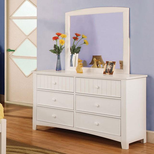 Corry White Mirror - Furniture World