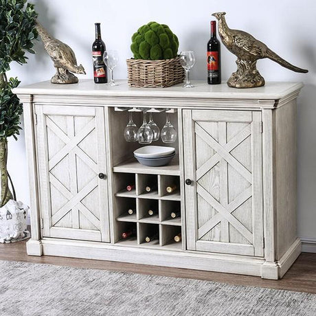 Georgia Antique White/Gray Server - Furniture World