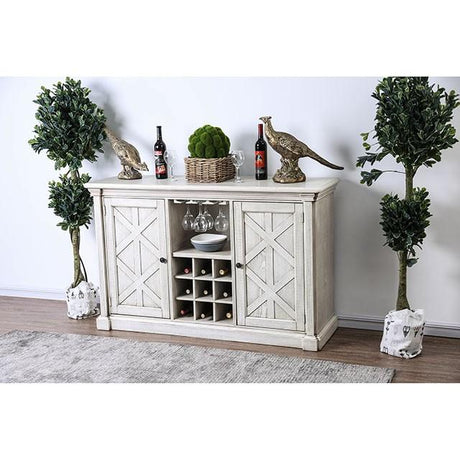 Georgia Antique White/Gray Server - Furniture World