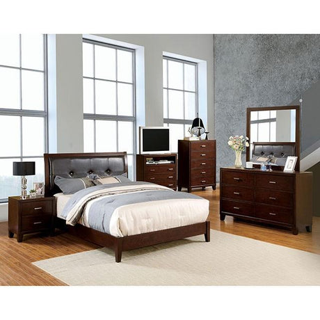 Enrico Bed Brown, Grey, & Black - Furniture World