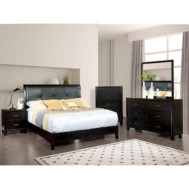 Enrico Full Queen Bed Brown, Black, & Cherry - Furniture World