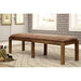 GIANNA Rustic Pine Fabric Bench - Furniture World