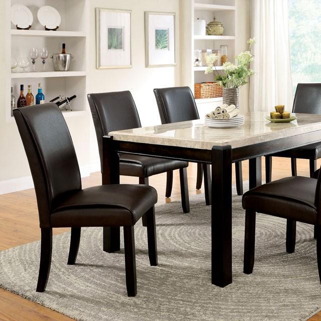 GLADSTONE I Dark Walnut/Ivory Dining Table - Furniture World