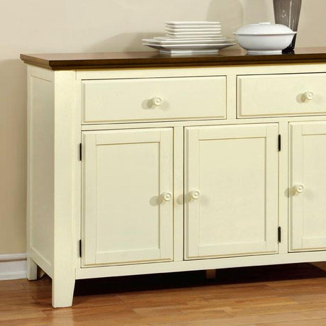 HARRISBURG Vintage White/Dark Oak Server - Furniture World