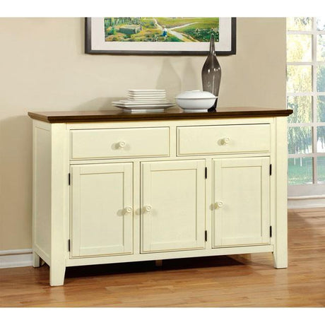 HARRISBURG Vintage White/Dark Oak Server - Furniture World