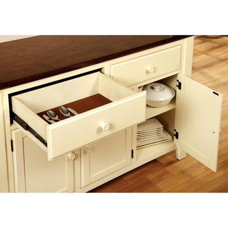 HARRISBURG Vintage White/Dark Oak Server - Furniture World