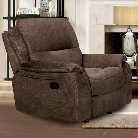 HENRICUS Glider Recliner, Dark Brown - Furniture World