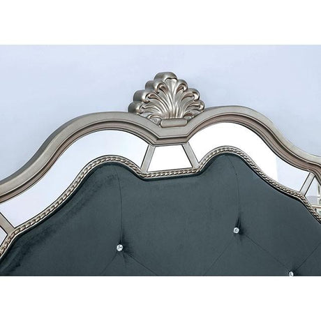 Azha Silver/Gray Cal.King & Queen Bed - Furniture World