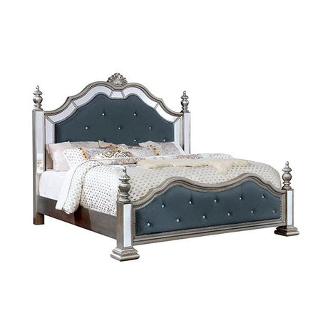 Azha Silver/Gray Cal.King & Queen Bed - Furniture World