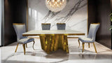 Basilicata 7 Pc Dining Set Gold & Silver