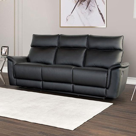 Bienne Sofa Manual Recliner White & Black - Furniture World