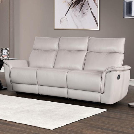 Bienne Sofa Manual Recliner White & Black - Furniture World