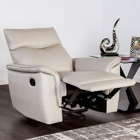Bienne Recliner Chair White & Black - Furniture World