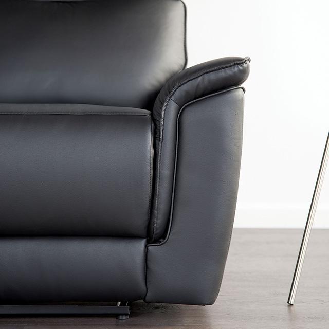 Bienne Loveseat Manual Recliner White & Black - Furniture World