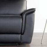 Bienne Loveseat Manual Recliner White & Black - Furniture World