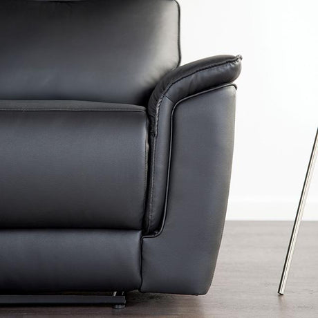 Bienne Sofa Manual Recliner White & Black - Furniture World