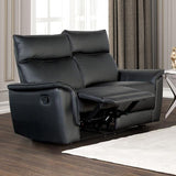Bienne Loveseat Manual Recliner White & Black - Furniture World