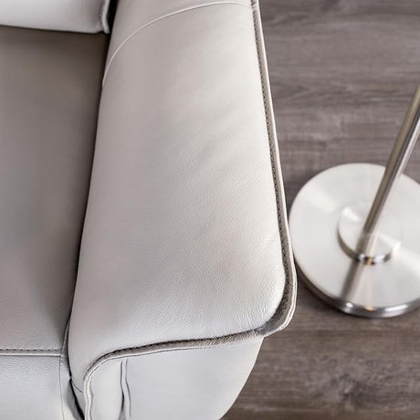 Bienne Sofa Manual Recliner White & Black - Furniture World