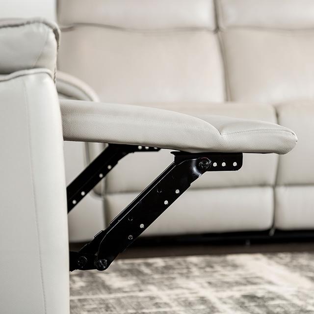 Bienne Loveseat Manual Recliner White & Black - Furniture World