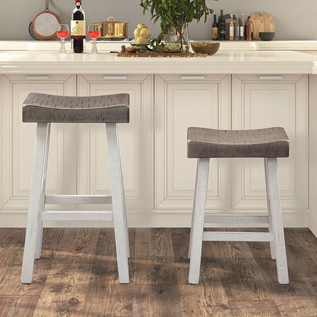 Biasca 24" Stool (2/CTN) White, Brown, & Black - Furniture World