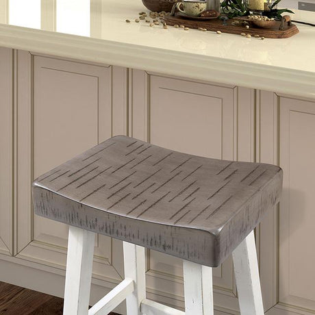 Biasca 24" Stool (2/CTN) White, Brown, & Black - Furniture World