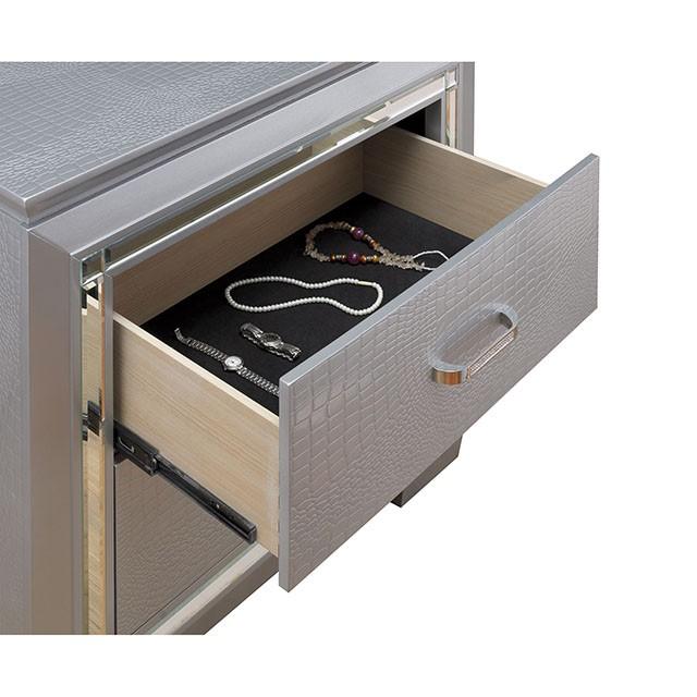 BELLANOVA Silver Night Stand - Furniture World