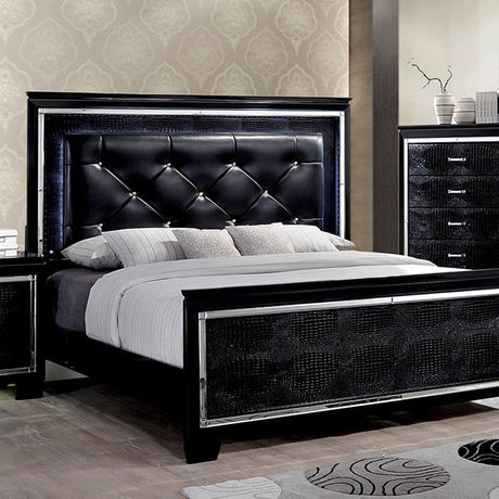 Bellagrand Bed Oak, Silver & Black - Furniture World