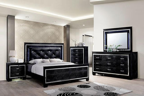 Bellagrand Bed Oak, Silver & Black - Furniture World