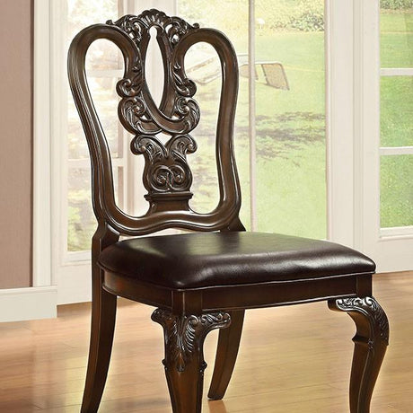 Bellagio Brown Cherry Wooden Side Chair (2/CTN) - Furniture World