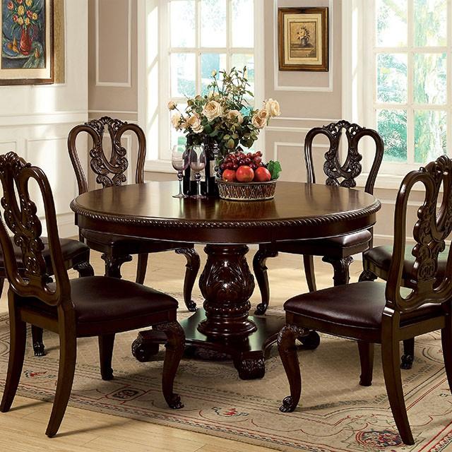 Bellagio Brown Cherry Round Dining Table - Furniture World