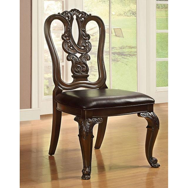 Bellagio Brown Cherry Wooden Side Chair (2/CTN) - Furniture World