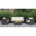 Ilona Brown/Beige Ottoman - Furniture World