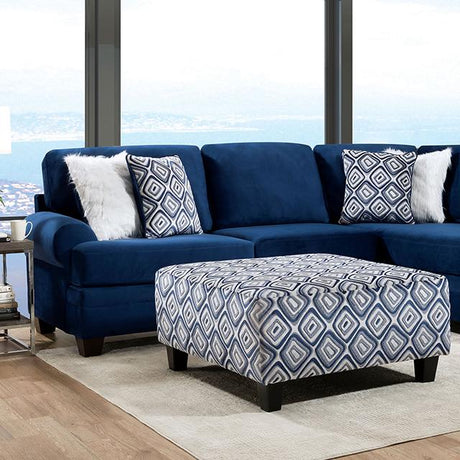 WALDPORT Sectional, Navy - Furniture World