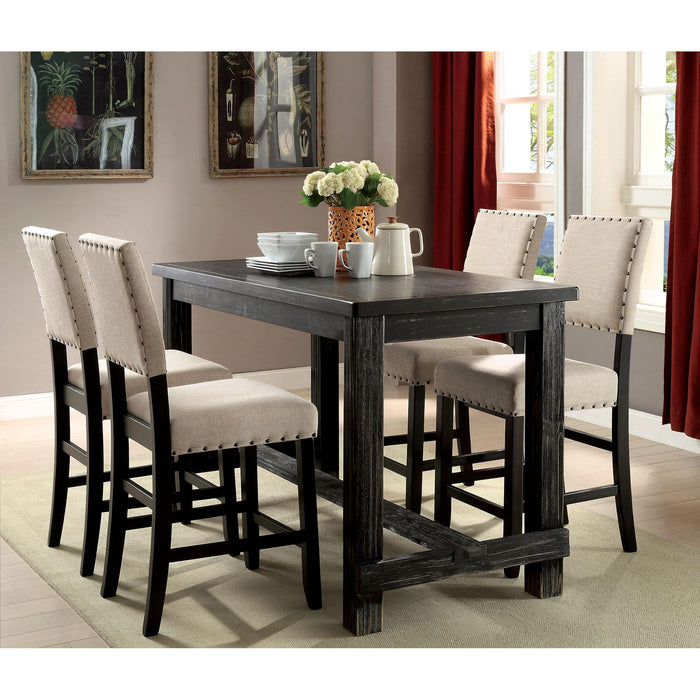 Sania III Antique Black 60" Counter Ht. Table - Furniture World