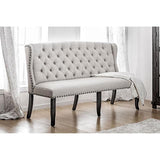SANIA 3-Seater Loveseat Bench, Ivory - Furniture World