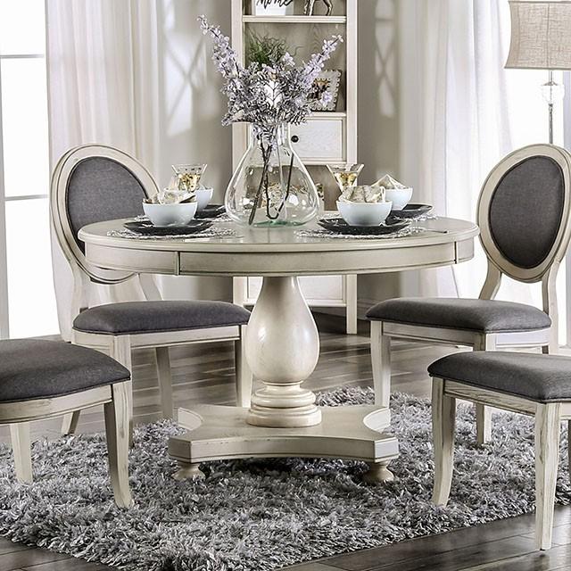Kathryn Antique White Round Dining Table, Antique White image