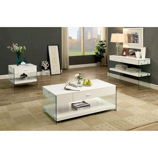 Raya White Sofa Table, White image