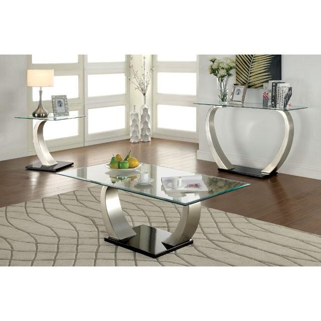 ROXO Satin Plated/Black End Table image