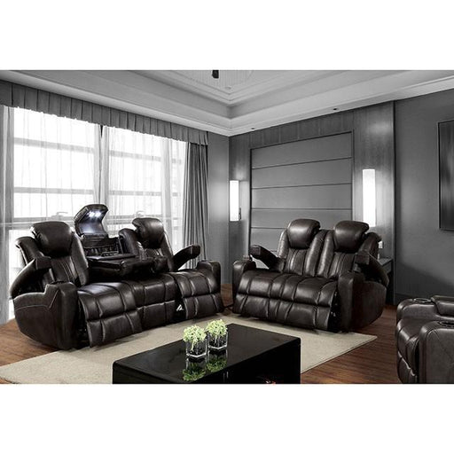 ZAURAK Dark Gray Sofa w/ 2 Recliners image